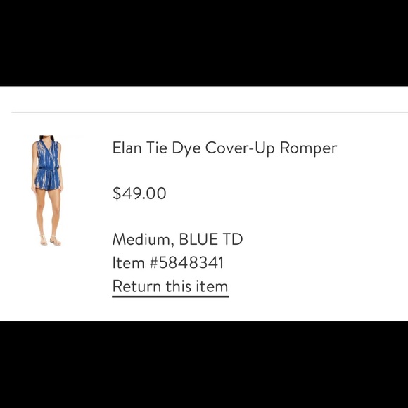 NWT. Elan royal blue and tan romper/cover-up - Picture 2 of 6